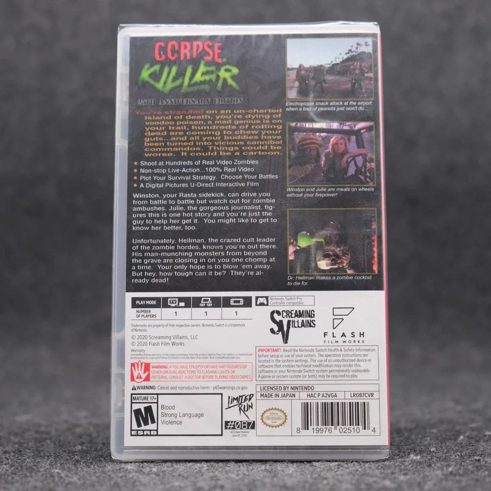 Corpse Killer 25th Anniversary Edition Nintendo Switch Limited Run Games #087